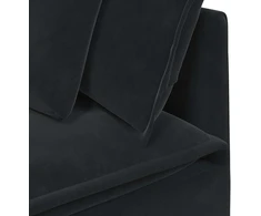 Modulinė kampinė sofa su pagalvėlėmis, juoda, 100 cm