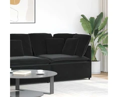 Modulinė kampinė sofa su pagalvėlėmis, juoda, 100 cm