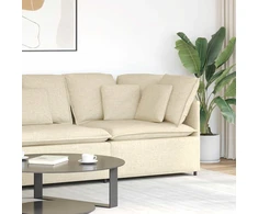 Modulinė kampinė sofa su pagalvėlėmis, kreminės spalvos, 100 cm
