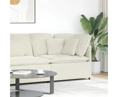 Modulinė kampinė sofa su pagalvėlėmis, kreminės spalvos, 100 cm
