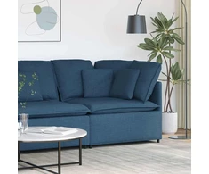 Modulinė kampinė sofa su pagalvėlėmis, mėlyna, 100 cm