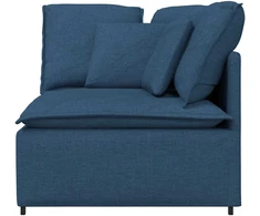 Modulinė kampinė sofa su pagalvėlėmis, mėlyna, 100 cm