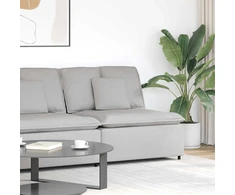 Modulinė kampinė sofa su pagalvėlėmis, pilka, 100 cm