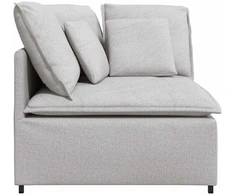Modulinė kampinė sofa su pagalvėlėmis, pilka, 100 cm
