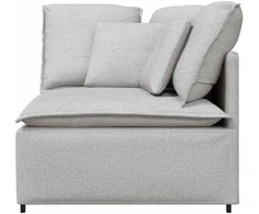 Modulinė kampinė sofa su pagalvėlėmis, pilka, 100 cm