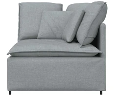 Modulinė kampinė sofa su pagalvėlėmis, šviesiai pilka, 100 cm
