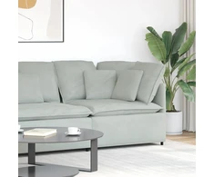 Modulinė kampinė sofa su pagalvėlėmis, šviesiai pilka, 100 cm