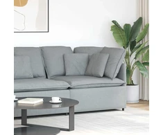 Modulinė kampinė sofa su pagalvėlėmis, šviesiai pilka, 100 cm