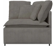 Modulinė kampinė sofa su pagalvėlėmis, šviesiai pilka, 100 cm