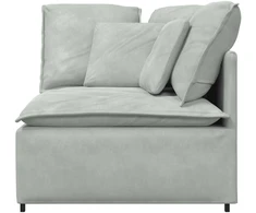 Modulinė kampinė sofa su pagalvėlėmis, šviesiai pilka, 100 cm