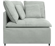 Modulinė kampinė sofa su pagalvėlėmis, šviesiai pilka, 100 cm