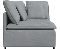 Modulinė kampinė sofa su pagalvėlėmis, šviesiai pilka, 100 cm