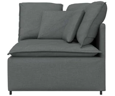 Modulinė kampinė sofa su pagalvėlėmis, tamsiai pilka, 100 cm