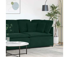 Modulinė kampinė sofa su pagalvėlėmis, tamsiai žalia, 100 cm