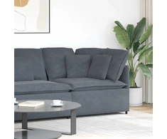 Modulinė kampinė sofa su pagalvėlėmis, tamsiai pilka, 100 cm