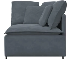 Modulinė kampinė sofa su pagalvėlėmis, tamsiai pilka, 100 cm