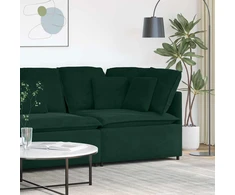 Modulinė kampinė sofa su pagalvėlėmis, tamsiai žalia, 100 cm
