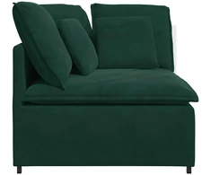 Modulinė kampinė sofa su pagalvėlėmis, tamsiai žalia, 100 cm