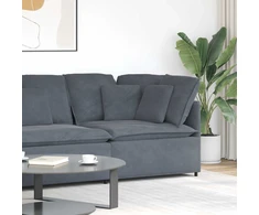 Modulinė kampinė sofa su pagalvėlėmis, tamsiai pilka, 100 cm