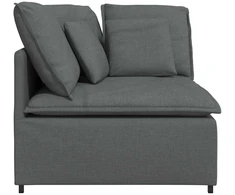 Modulinė kampinė sofa su pagalvėlėmis, tamsiai pilka, 100 cm