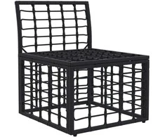 Modulinė lauko sofa be rankų Juoda poliratanas