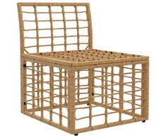 Modulinė lauko sofa be rankų Natūrali poliratanas