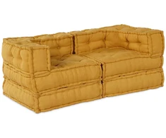 Modulinė sofa 2 vnt. Audinys Geltona 140 x 70 x 56 cm