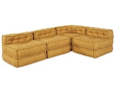 Modulinė sofa 4 pcs Geltona audinys