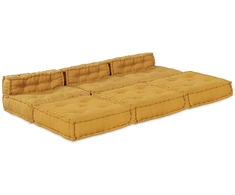 Modulinė sofa Audinys Geltona 210 x 140 x 56 cm