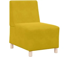 Modulinė sofa be porankių, geltona, 55 cm, aksomas