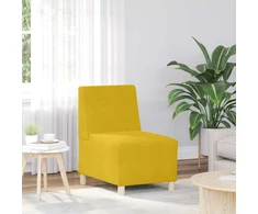 Modulinė sofa be porankių, geltona, 55 cm, aksomas