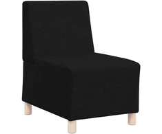 Modulinė sofa be porankių, juoda, 55 cm, audinys