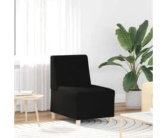 Modulinė sofa be porankių, juoda, 55 cm, audinys