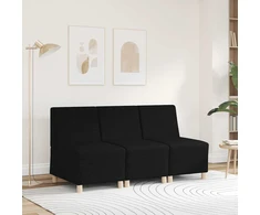 Modulinė sofa be porankių, juoda, 55 cm, audinys