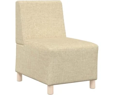 Modulinė sofa be porankių, kreminės spalvos, 55 cm, audinys