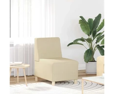 Modulinė sofa be porankių, kreminės spalvos, 55 cm, audinys