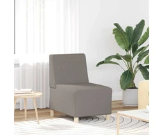 Modulinė sofa be porankių, pilkai ruda, 55 cm, audinys