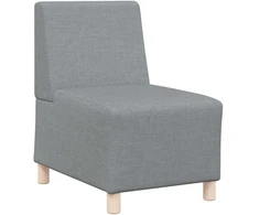Modulinė sofa be porankių, šviesiai pilka, 55 cm, audinys