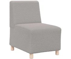 Modulinė sofa be porankių, šviesiai pilka, 55 cm, garbanotas, vilnonį audinį imituojantis audinys