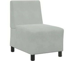 Modulinė sofa be porankių, šviesiai pilka, 55 cm, aksomas