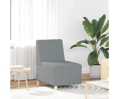 Modulinė sofa be porankių, šviesiai pilka, 55 cm, audinys
