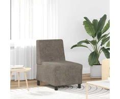 Modulinė sofa be porankių, tamsiai pilka, 55 cm, dirbtinė zomša, oda