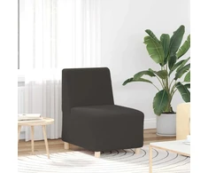 Modulinė sofa be porankių, tamsiai pilka, 55 cm, garbanotas, vilnonį audinį