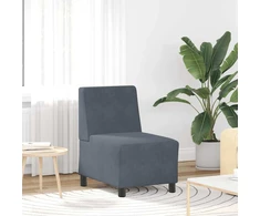 Modulinė sofa be porankių, tamsiai pilka, 55 cm, aksomas