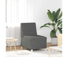Modulinė sofa be porankių, tamsiai pilka, 55 cm, audinys