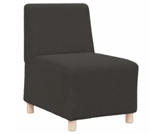 Modulinė sofa be porankių, tamsiai pilka, 55 cm, garbanotas, vilnonį audinį