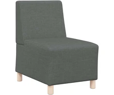 Modulinė sofa be porankių, tamsiai pilka, 55 cm, audinys