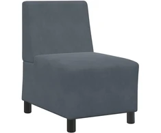 Modulinė sofa be porankių, tamsiai pilka, 55 cm, aksomas