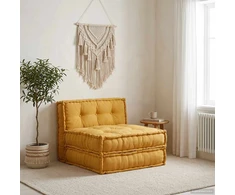 Modulinė sofa, geltona, 70x70x36, audinys