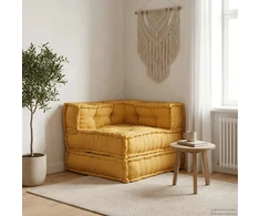 Modulinė sofa, geltona, 70x70x54 cm, audinys